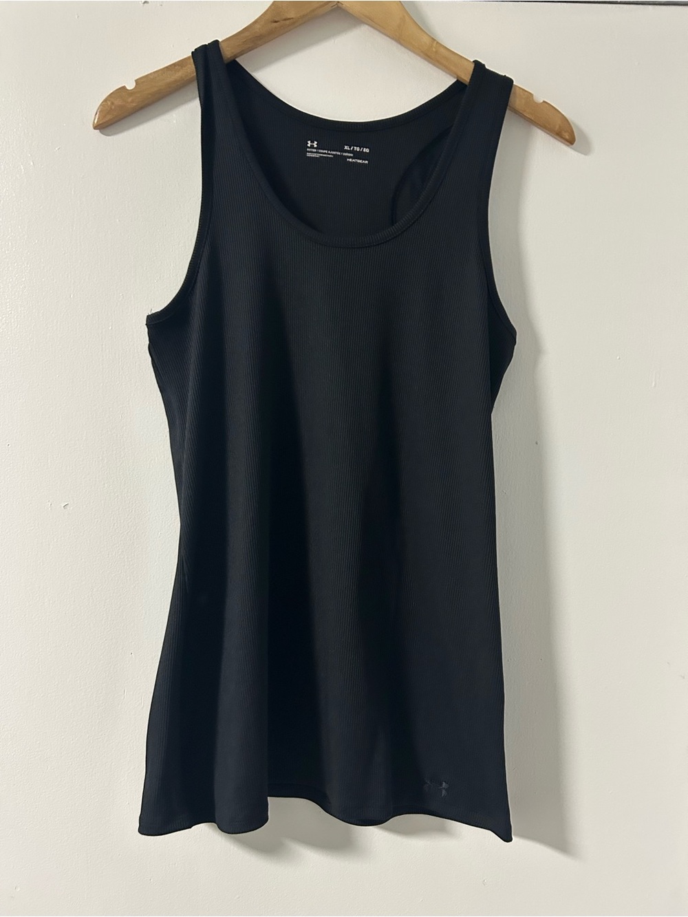 Under Armour Black Ribbed Athletic Tank Top